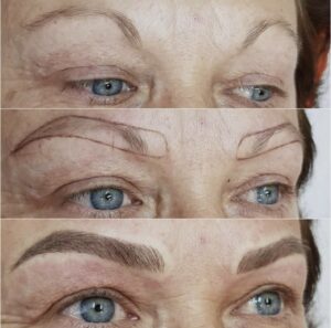 Permanent Make Up Microblading Eyebrows Before and After