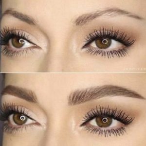 Photo-Aug-30-1-47-05-PM-min-768x769 - Elmira Studio Before and after pictures of a woman's eyebrows.